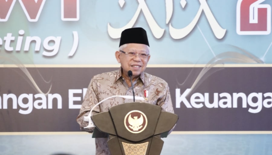 Wakil Presiden RI, KH Ma'ruf Amin pada Pertemuan Tahunan (Ijtima’ Sanawi) DPS 2023, di Jakarta, 13 Oktober 2023 | OJK