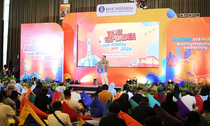 Kepala Kantor Perwakilan Bank Indodnesia Provinsi Jambi, Warsono, menyampaikan apresiasi pada acara Temu Responden 2024 | ran