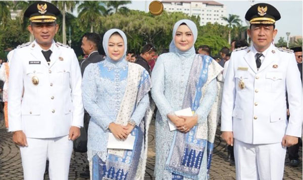 Bambang Bayu Suseno dan Junaidi H Mahir sebelum dilantik di Istana Negara, Jakarta, Kamis | dki-mj