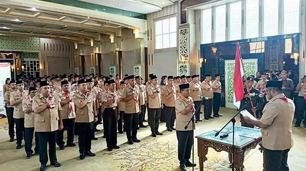 Pelantikan Majelis Pembimbing Cabang dan Kwartir Cabang Gerakan Pramuka Kota Jambi pergantian antar waktu masa bakti 2022 - 2027, Jumat | prm