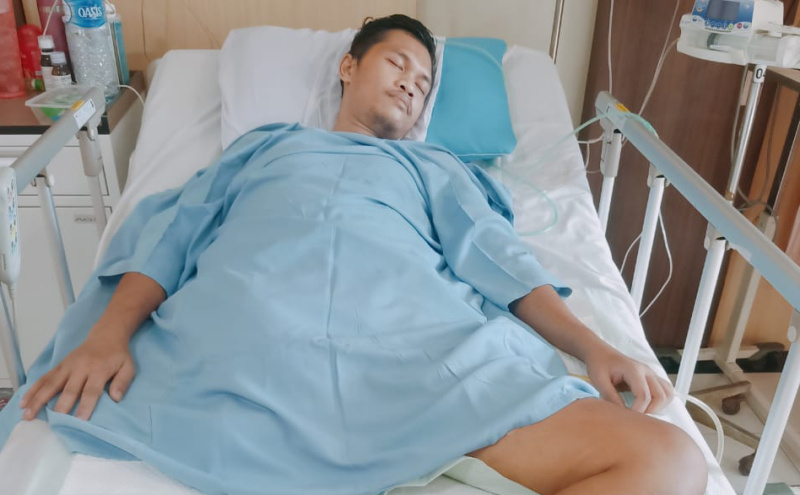 Kondisi Oki saat dirawat di rumah sakit | tim
