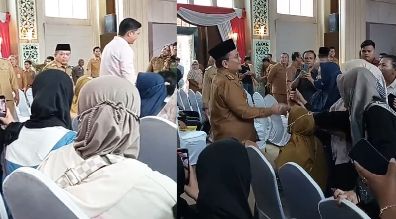 Al Haris, Maulana dan Diza saat memasuki ruangan pertemuan | tim