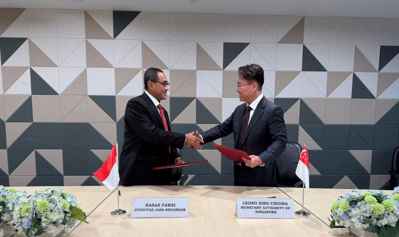 Penandatanganan nota kesepahaman (MOU) tentang kerja sama di bidang teknologi keuangan antara Indonesia dan Singapura | pr