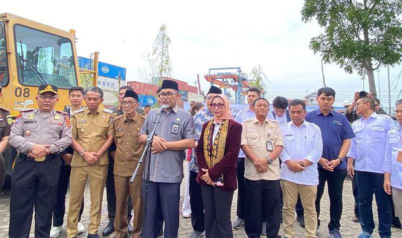 Pelepasan ekspor buah pinang di Pelabuhan Talang Duku, Kabupaten Muaro Jambi, Selasa 25 November 2025 | dia