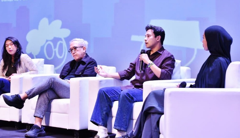 Wakil Wali Kota Jambi, Diza Hazra Aljosha, menjadi pembicara pada forum bertajuk Cerita Kota yang digelar Yayasan Urun Daya Kota | dki-kj
