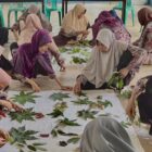 Peserta Sekolah Lansia BKL Kamboja, di Desa Kota Karang, menyalurkan kreativitas melalui pelatihan batik ecoprint didukung Pertamina EP Jambi | pep