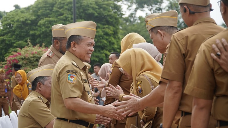 Halal bihalal pasca libur lebaran Idulfitri 1447 Hijriah, di Lapangan Kantor Gubernur Jambi, Senin 30 Maret 2026 | erik sutriedi