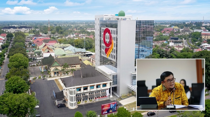 Gedung Mahligai 9 Bank Jambi. (Inzet) Wakil Ketua DPRD Provinsi Jambi, Ivan Wirata | dok humas