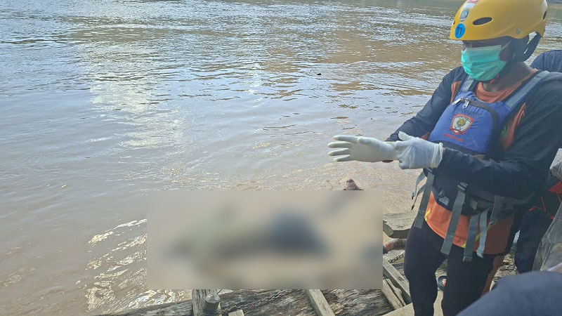 Tim SAR Gabungan menemukan Dimas Ramadhoni di Desa Jelutih, Kecamatan Batin XXIV, Kabupaten Batang Hari, Kamis | sar
