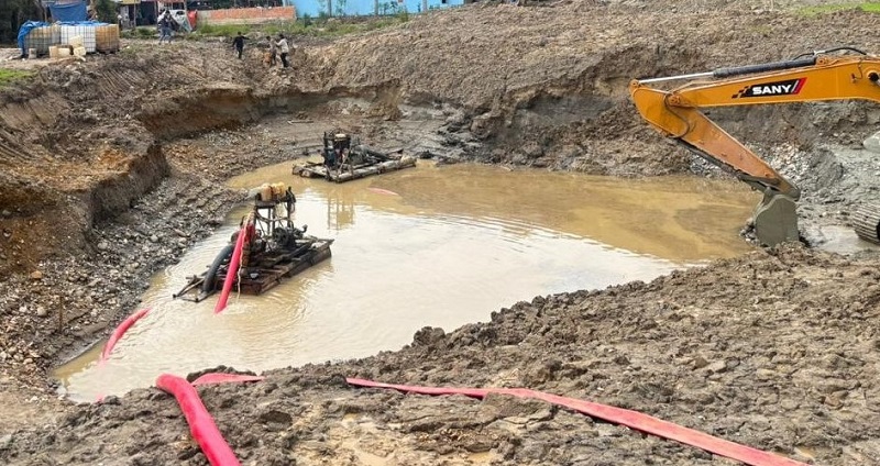 Penambangan emas tanpa izin di Desa Bungo Tanjung, Pangkalan Jambu, Merangin, digerebek aparat Polda Jambi | humas polda
