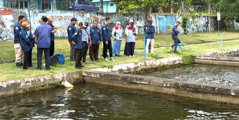 3. Pertamina EP Jambi bersama kelompok penerima manfaat meninjau fasilitas budidaya ikan dalam rangka studi banding untuk memperkuat pengelolaan Program Desa Patin Terpadu | pep